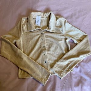 PacSun beige velvet top